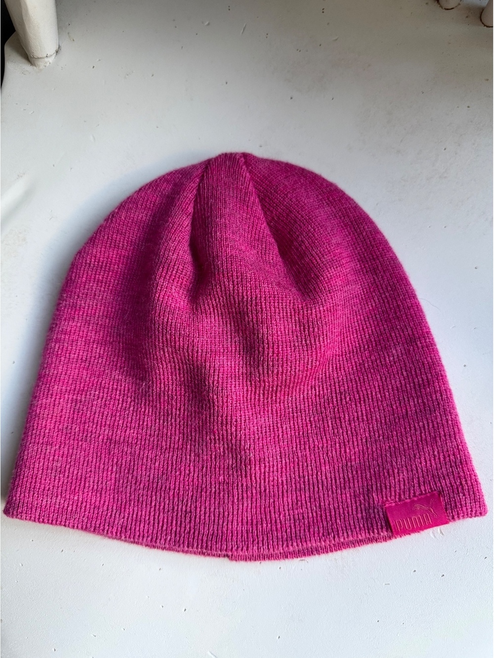 Puma Pink Knit Beanie Hat